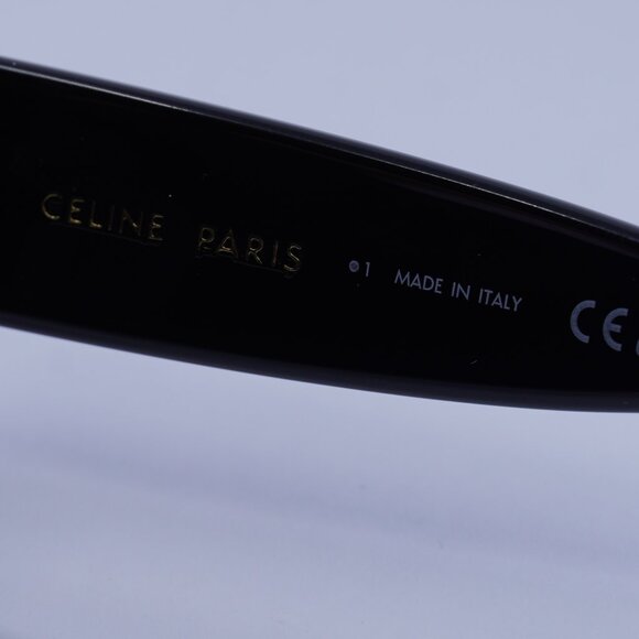 Celine CL40312U TRIOMPHE 01A Sunglasses Shiny Black Oval Frame, Grey Lenses - Picture 7 of 10